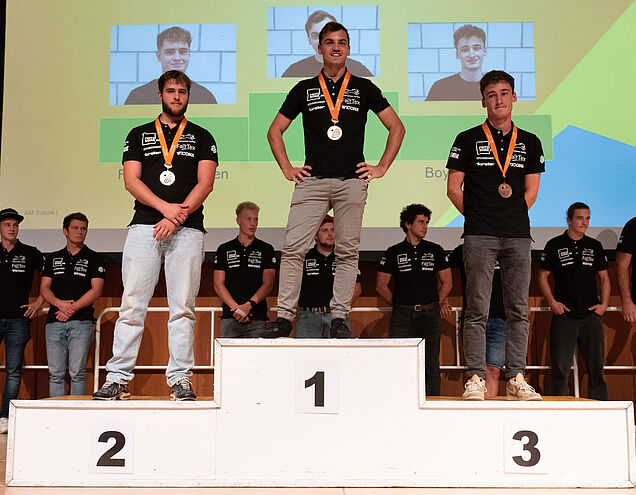 Metallbauer v.l.n.r Sven Fankhauser, Stefan Bill, Romain Boyer