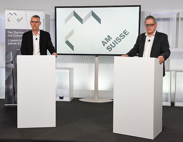 Peter Meier, Zentralpräsident AM Suisse (li.) und Christoph Andenmatten, Direktor AM Suisse.